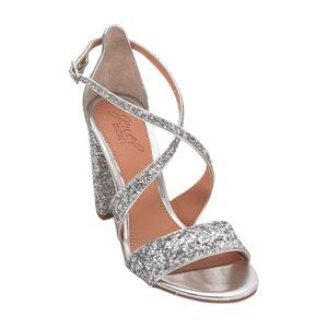 Badgley Mischka Silver Glitter Heels